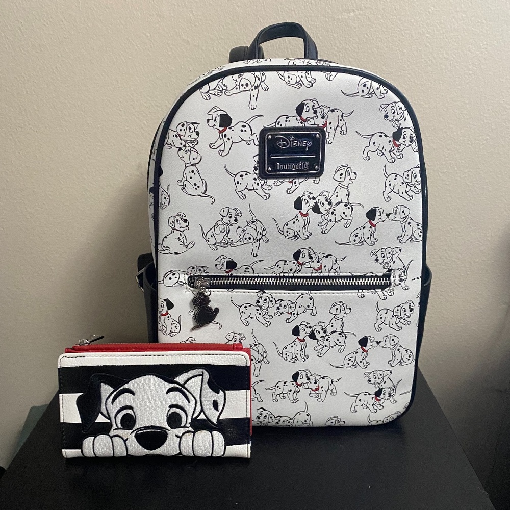 Loungefly 101 Dalmatians Mini Backpack and wallet